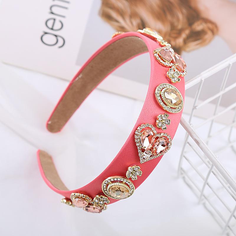 Fashion Baroque Glass Drill Love Valentine's Day Headband Simple High Quality Luxury Hair Accessories