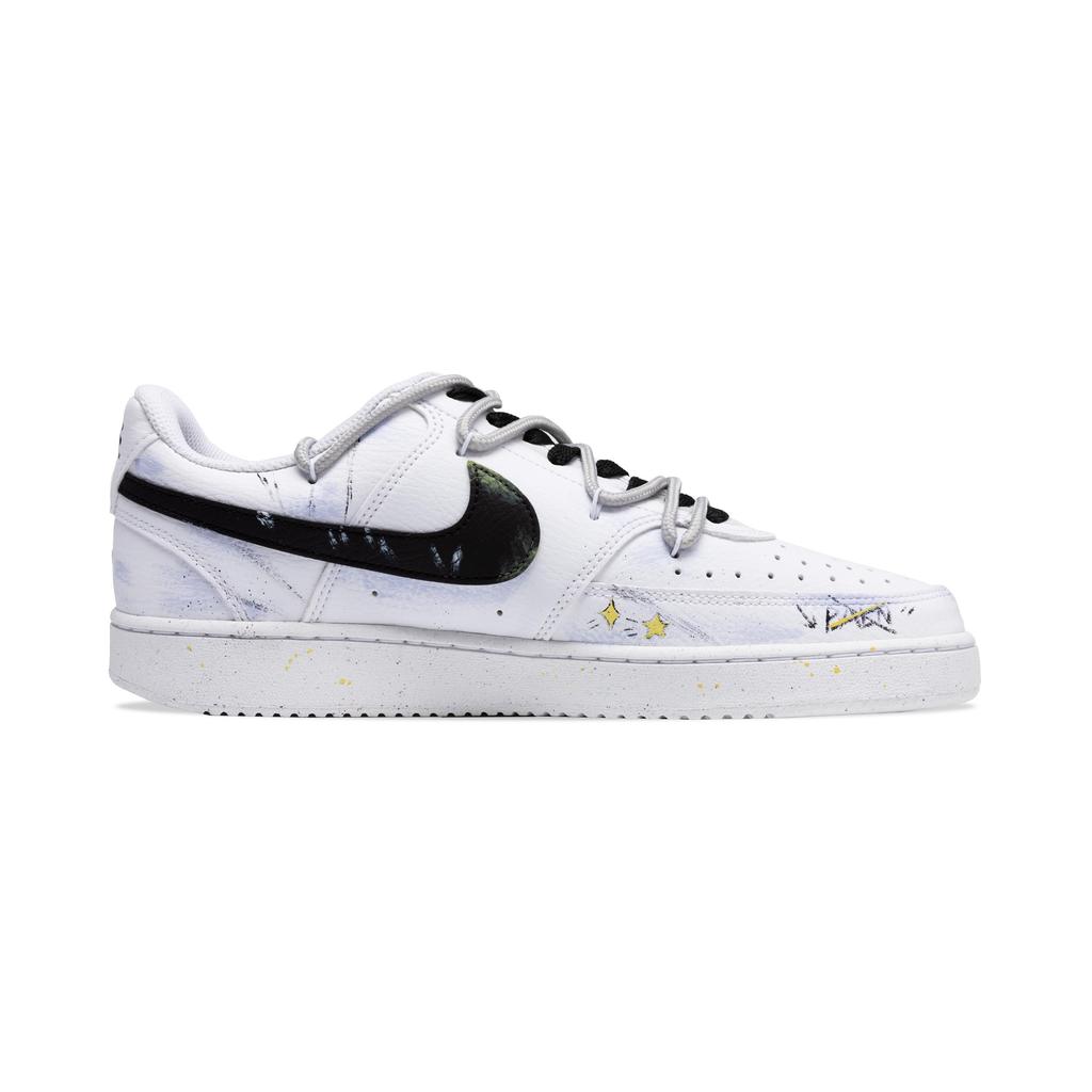 Nike Court Vision 1 Slip Resistant Low top Skateboard Shoes Men's Black White DH2987-101(Team635-)