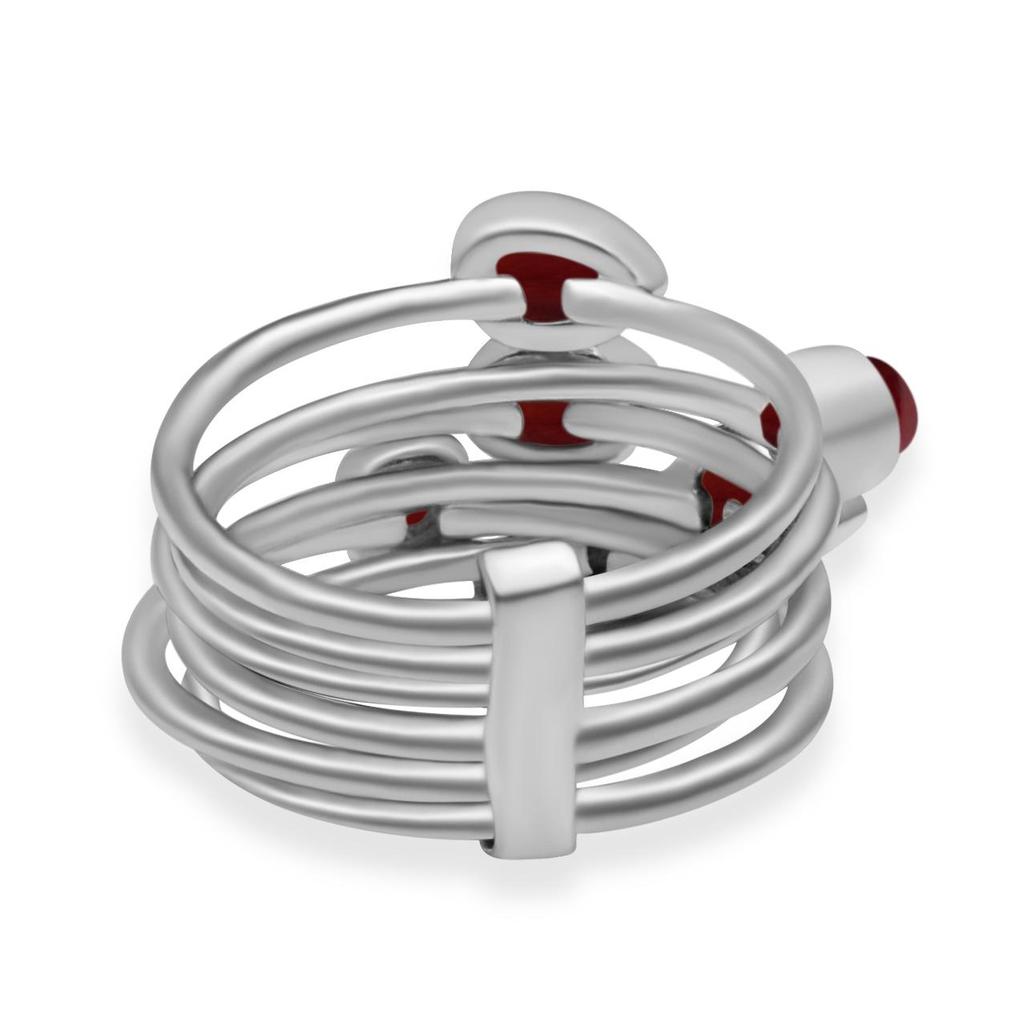 Natural Ruby Gemstone Solid 925 Sterling Silver Stacking Stackable Band Ring For Women & Girls