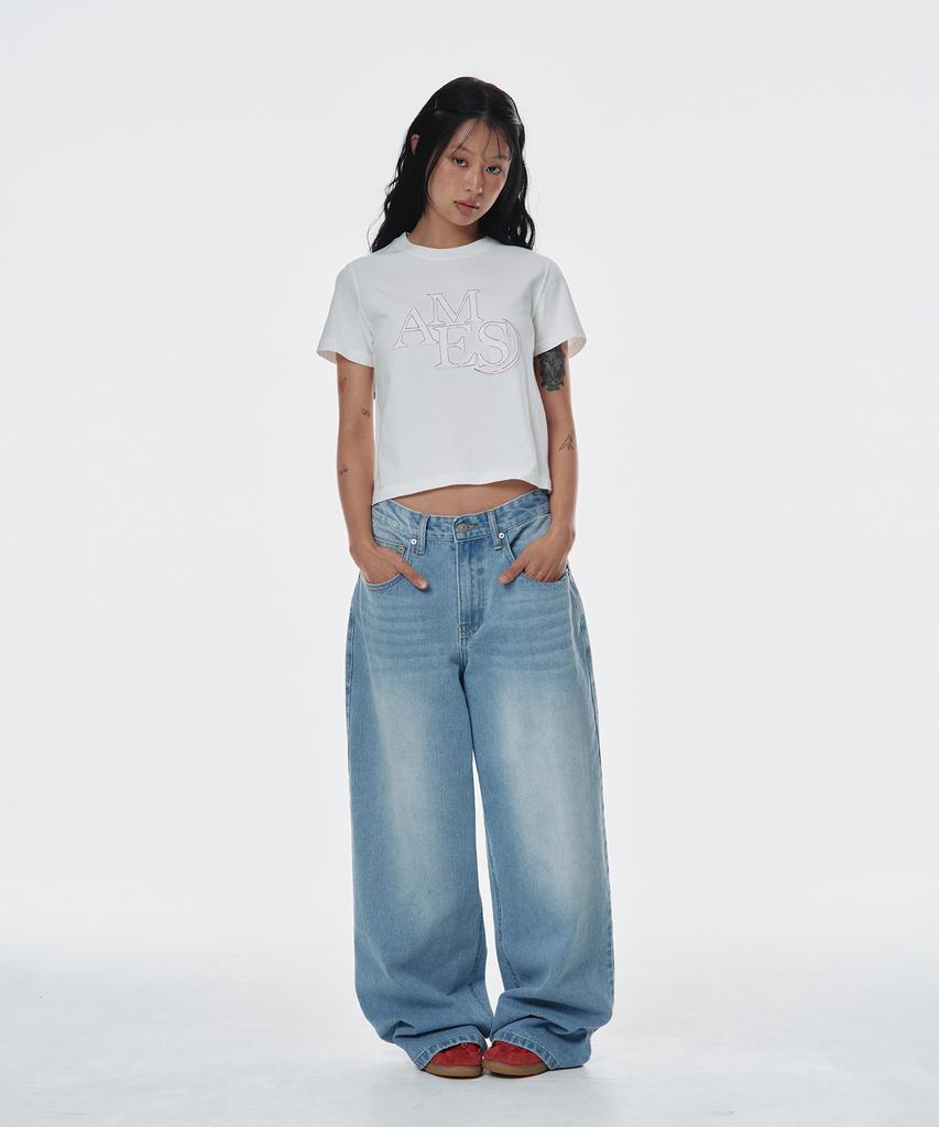 AMES-WORLDWIDE Ames Applique Tee White