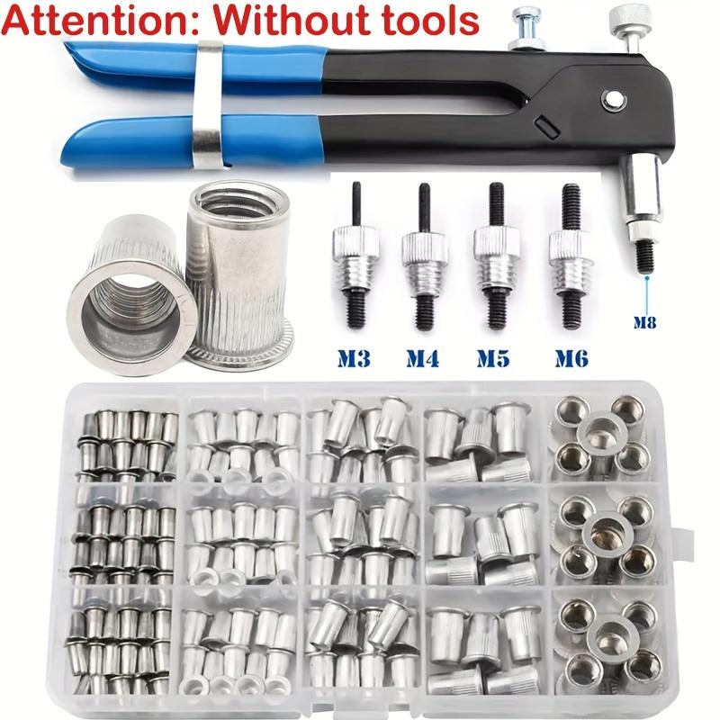 165pcs Nutserts Set, M3-M12, Partial Thread Coverage, Right-Hand Thread, Flat Head Threaded Inserts for Sheet Metal Assembly & Furniture Repair