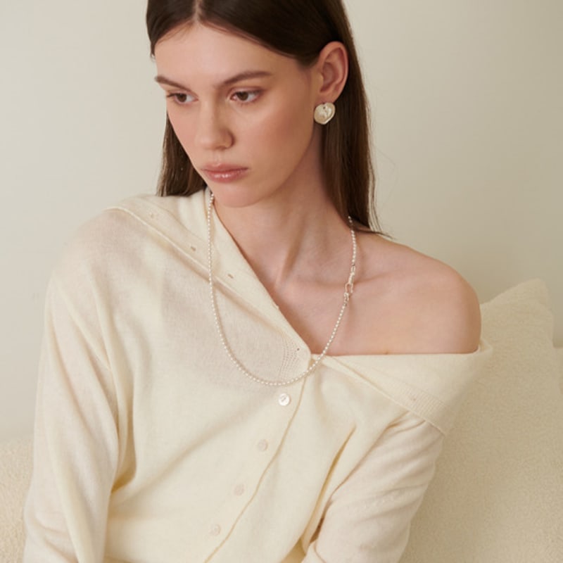 cotoit Knot Point Pearl Necklace Long(4mm)