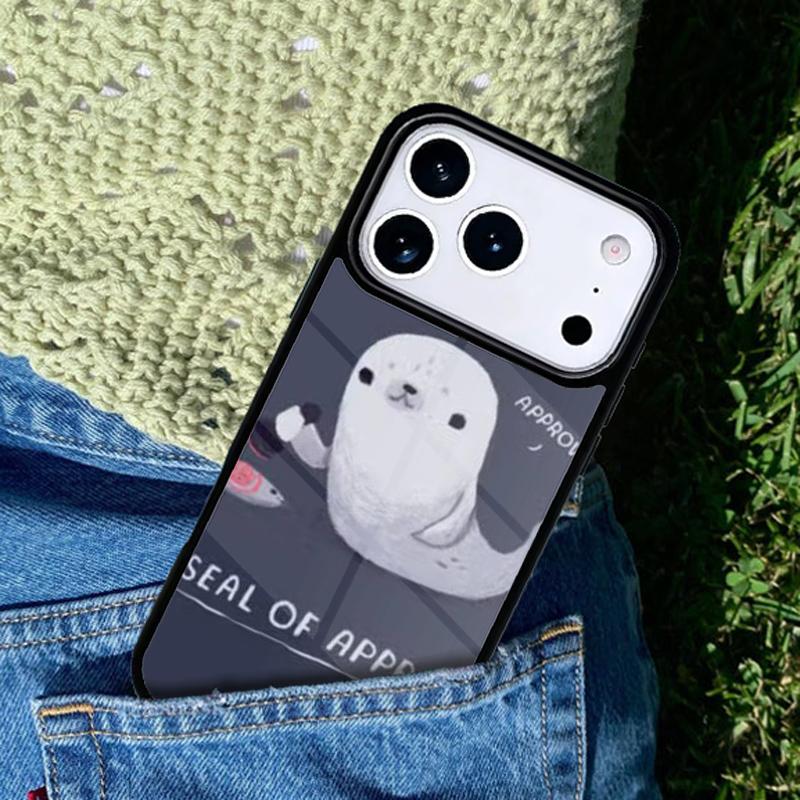 Funny Seal of Approval Phone Case Cover Compatible with for IPhone 17air 16e 15 14 13 12 11Pro Max 17 Air