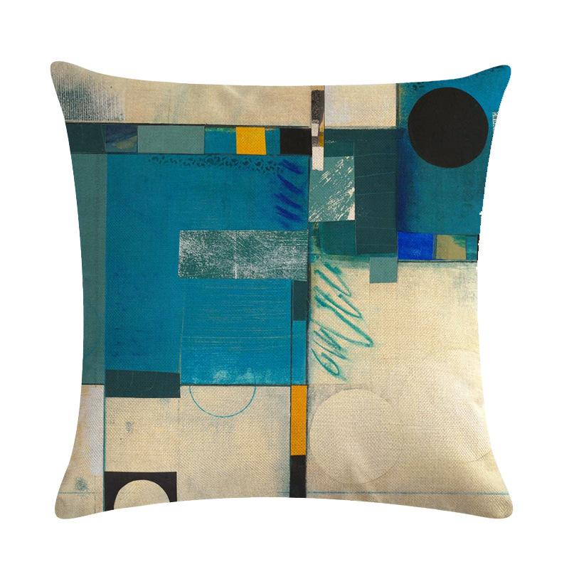 Modern Geometric Creative Graffiti Digital Printing Short Plush Pillow Covers For Car Sofa Office Cushion Cover Home Goods