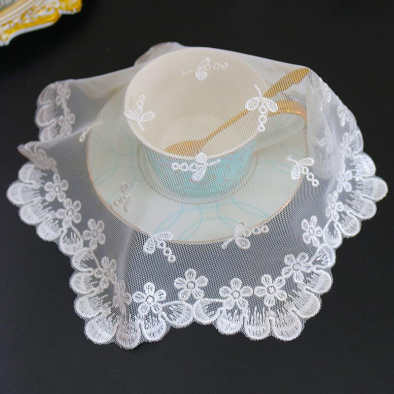 Round mesh flower Embroidery table cloth cover wedding dining tablecloth kitchen Christmas Table decoration and accessories for Home