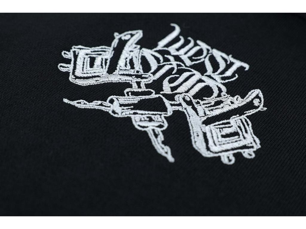 Chicano Lockere Passform Schwer Bestickter Floraler Frottee-Hoodie für Herbst & Winter