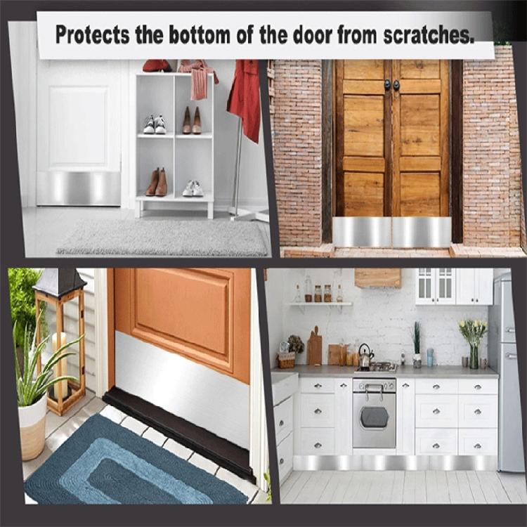 2pcs Door Kicking Plates Durable Metal Plate with Screws Prevent Door from Kicking