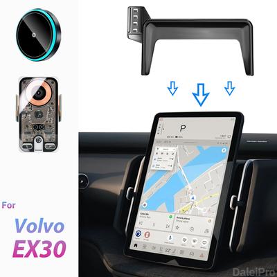 For Volvo EX30 2025 2026 Car Phone Holder Screen Fixed Clip Wireless Charger Custom-fit Phone Screen Base Accessories