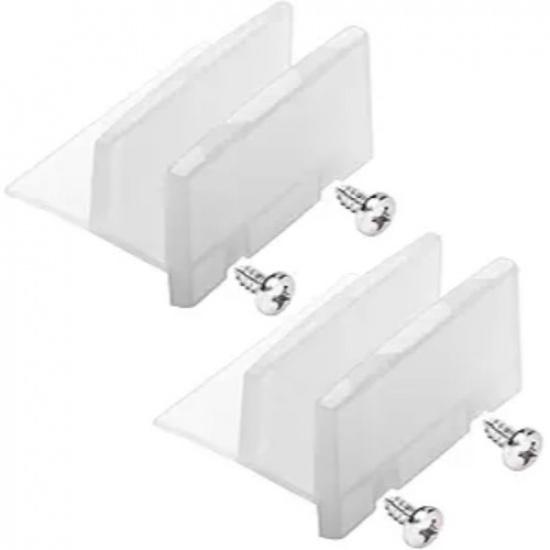 Sliding Shower Door Bottom Guide, 1/2 in. Channel, (White 2 Pack)