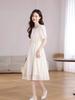 French Style Elegant Chiffon A-line Dress - Summer Round Neck Slimming Skirt for Women