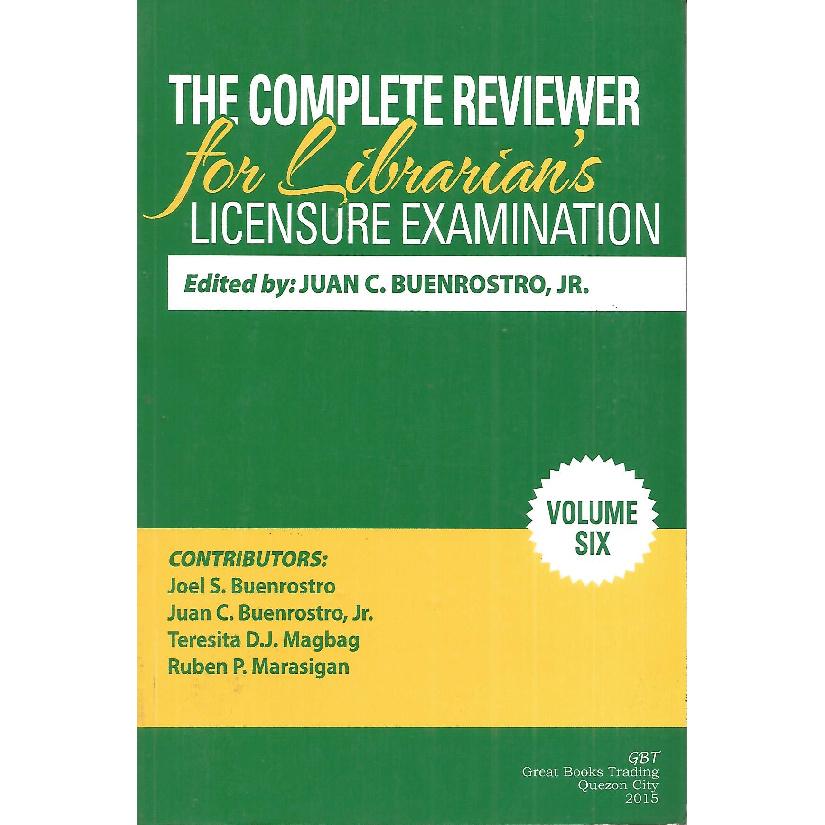 The Complete Reviewer for Librarian s Licensure Exam Volume 6