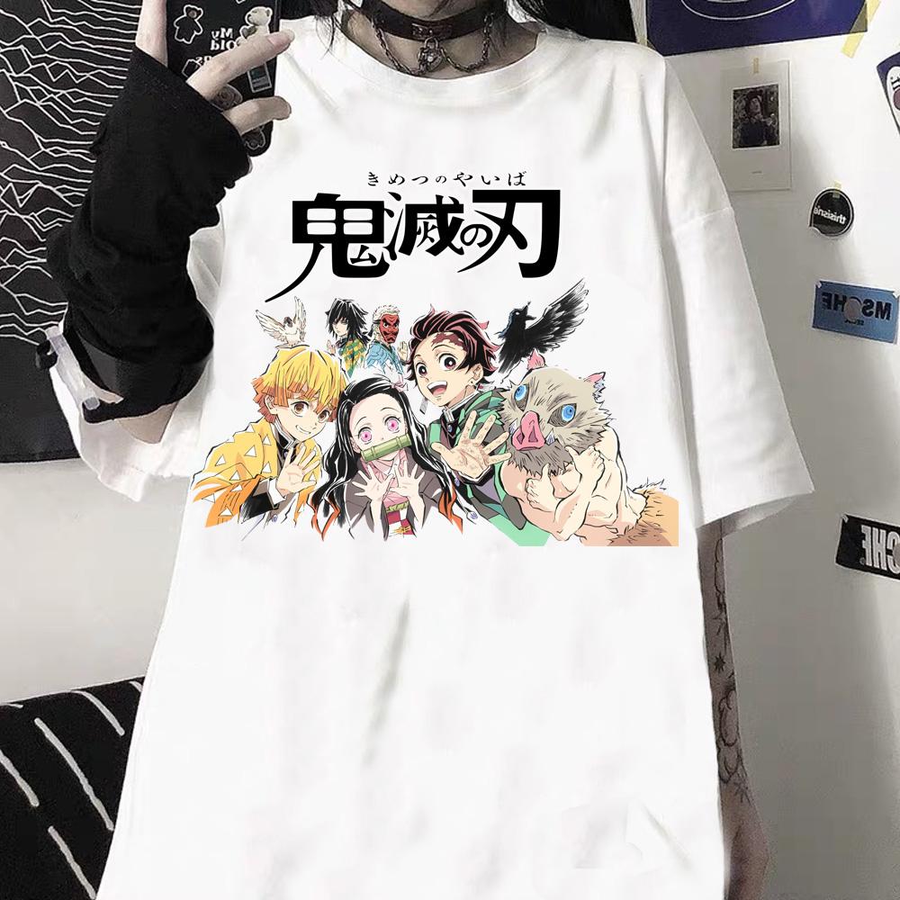 

2023 Demon Slayer Аниме Мужская/Женская футболка Kimetsu No Yaiba с коротким рукавом Kamado Nezuko Kamado Tanjirou Agatsuma Zenitsu Hashibira Inosuke