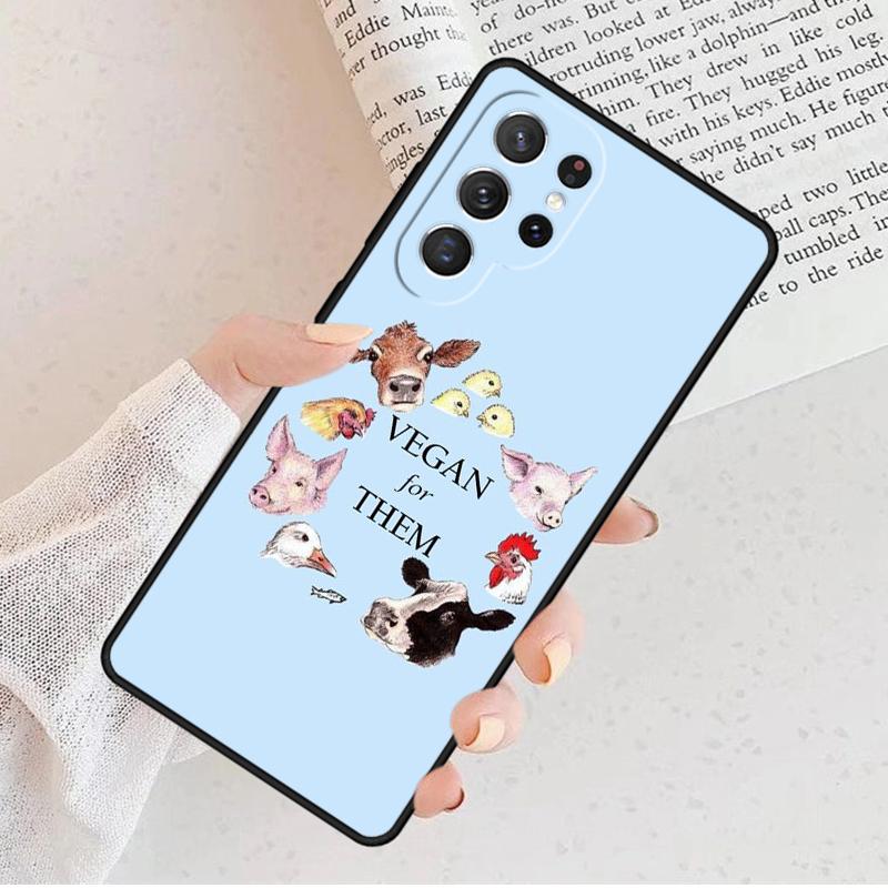 Go Vegan Vegetarians Phone Case For Samsung Galaxy S25 S23 S30 S8 S21 S20 FE S24 S22 Note 10 20 S8 Plus lite Ultra Galaxy Note10