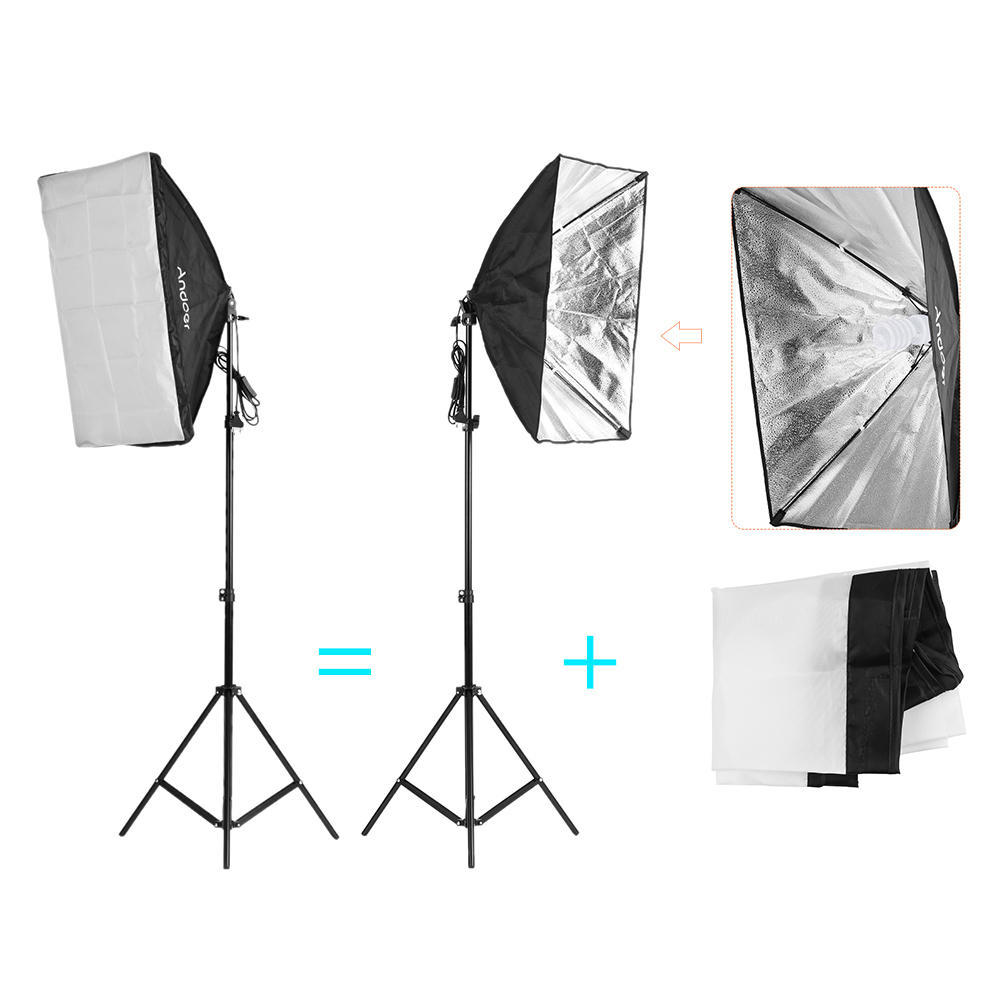 Andoer Zestaw fotograficzny 1,8 m * 2,7 m Czarne białe zielone bawełniane tła 6 szt. Mocowanie przypominające rybę 1 szt. 60 cm