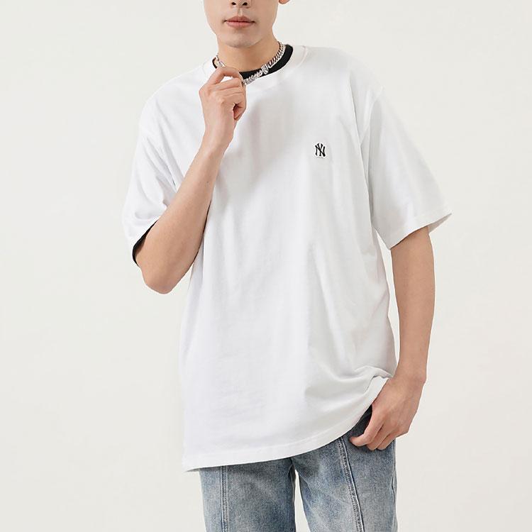 New MLB Base Logo T Shirts Unisex White 3ATS01023-50WHS