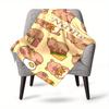 Cute Bears Eating Food Home Customization Blankets Comfortable Soft Lightweight Multiseasonal Blanket For Picnics Sofas Offices Beds Living Rooms