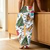 Men's Corduroy Print Pajama Pants with Pockets Casual Sleepwear Bottoms