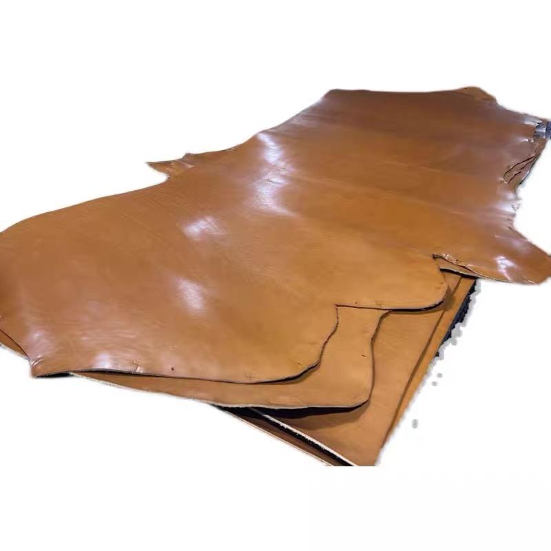4.5mm Thickness Sunset Yellow Full-Grain Leather, Rigid Vegetable-Tanned Leather for Desk Mats, Knife Sheaths, Strop Leather, Ha