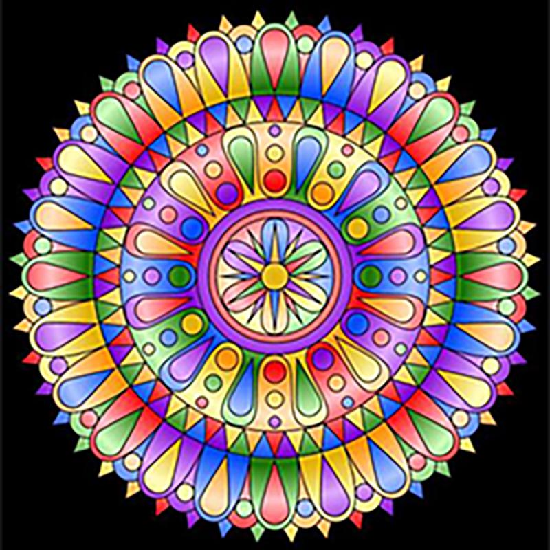 Full Round Drill Diamond Painting &quot;Religious Mandala&quot; DIY Picture of Rhinestone 5D Diamond Embroidery Cross Stitch Decor