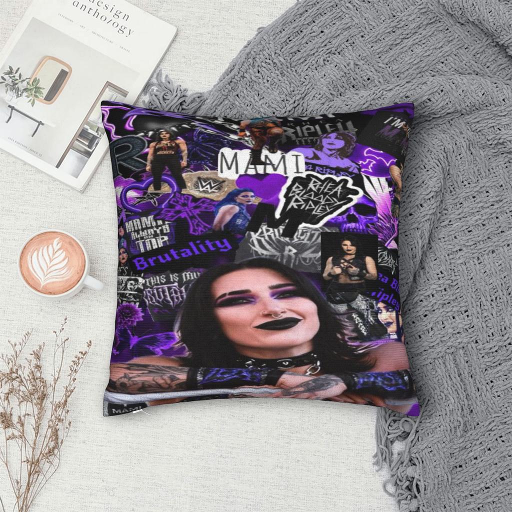 Rhea Ripley Wrestlerka Povlak na polštář s motivem wrestlingu Potisk zboží Potah na polštář Povlaky na polštáře Domácí dekorace Čtvercový Více velikostí