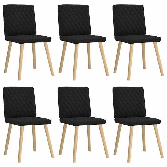 VidaXL Chaises à manger lot de 6 noir tissu 3315493