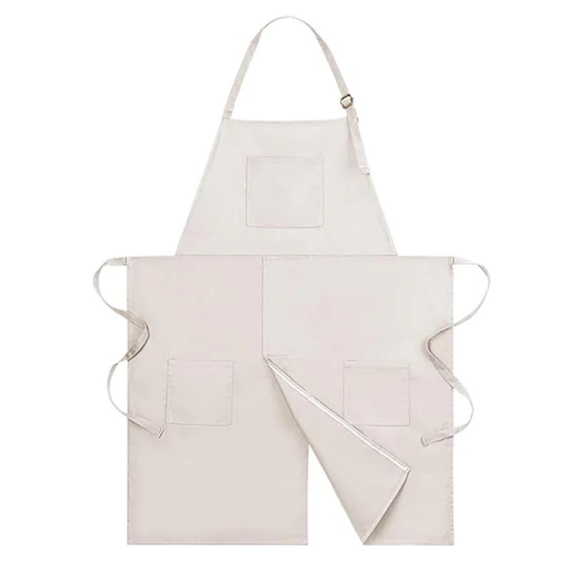 Canvas Long Split-Leg Apron with Adjustable Neck & Tie Straps for Pottery Painting Restaurant Work, Durable Multi-Purpose Design