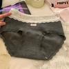 Female Spring and Autumn Sweet Cotton Comfortable Naked Breathable 10A Antibacterial Extended Crotch Triangle Briefs Einson
