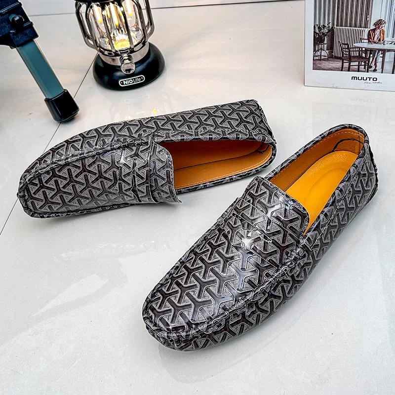Fashion New Men Handmade Loafers Soft Moccasins High Quality Spring Autumn PU Leather Shoes Men Flat Driving Loafers for Men Size 48