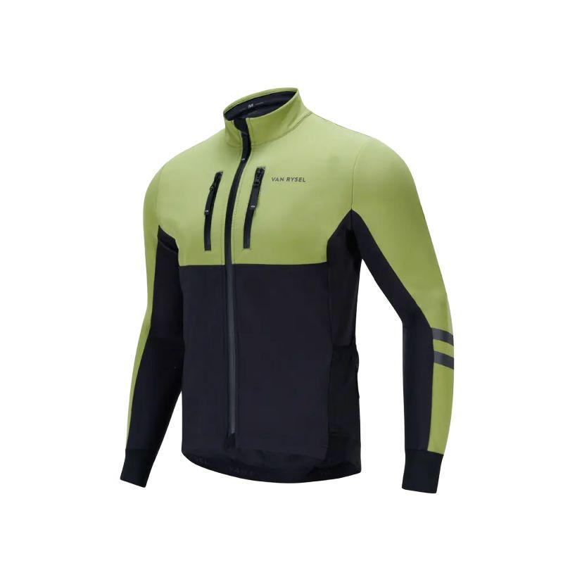 

DECATHLON VAN RYSEL Vintage Sport Stand Collar Casual Color-Blocked Long Sleeve Jacket Men s Smoky Black/Olive Green XL