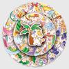 50 Summer Kitten Doodle Stickers: Cute Hand-Painted Cartoon Decor for Water Bottles & Phones