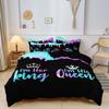 3-teiliges Valentinstags-Bettwäsche-Set Romantisches Paar Krone Buchstabe Bettbezug-Set Geschenke für Liebhaber Queen King Size
