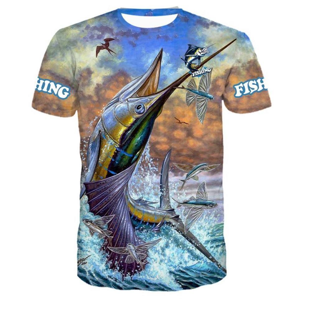 

Tuna Ocean Digital Printed Short Sleeve Men s Fishing Enthusiast T-shirt Hot Selling Fashionable Men s Clothing XS