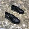 Doudou Shoes Men's 2025 New One-pedal Lazy Loafers Men's Black Cowhide Casual Leather Shoes
