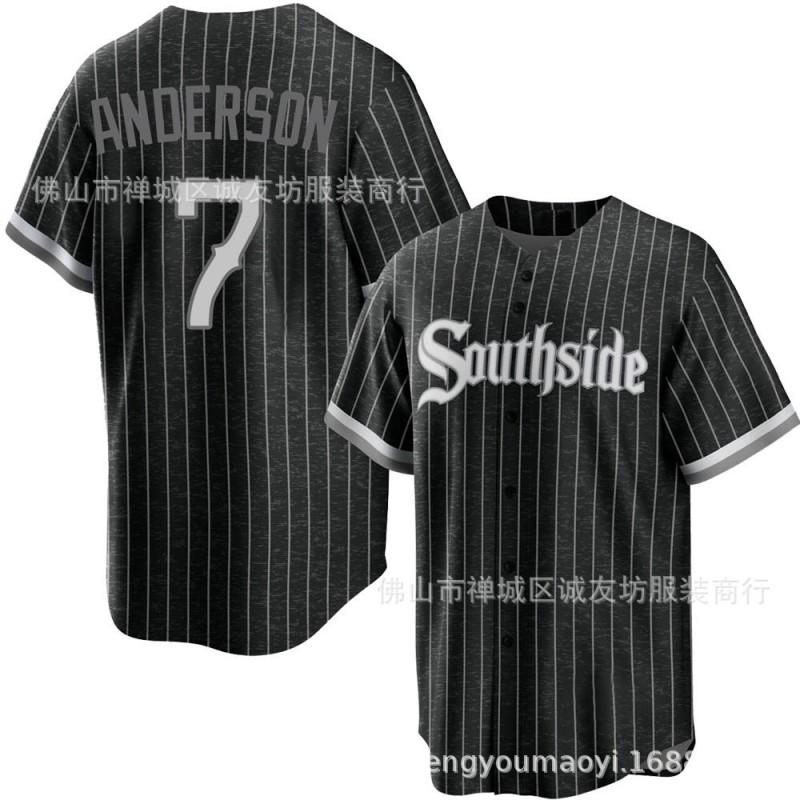 Chicago White Sox 7 Tim Anderson Camiseta de Béisbol para Aficionados Unisex Mezcla de Algodón Camiseta de Rendimiento Ropa Deportiva