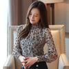 Women Chiffon Blouses Casual Stand Collar Floral Women Clothing Long Sleeve Printed Shirt Women Tops Chemise Femme