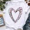2025 Leopard Love Print T-Shirt Women Summer Fashion Tshirt Femme Harajuku Kawaii Clothes White Casual T Shirt Female