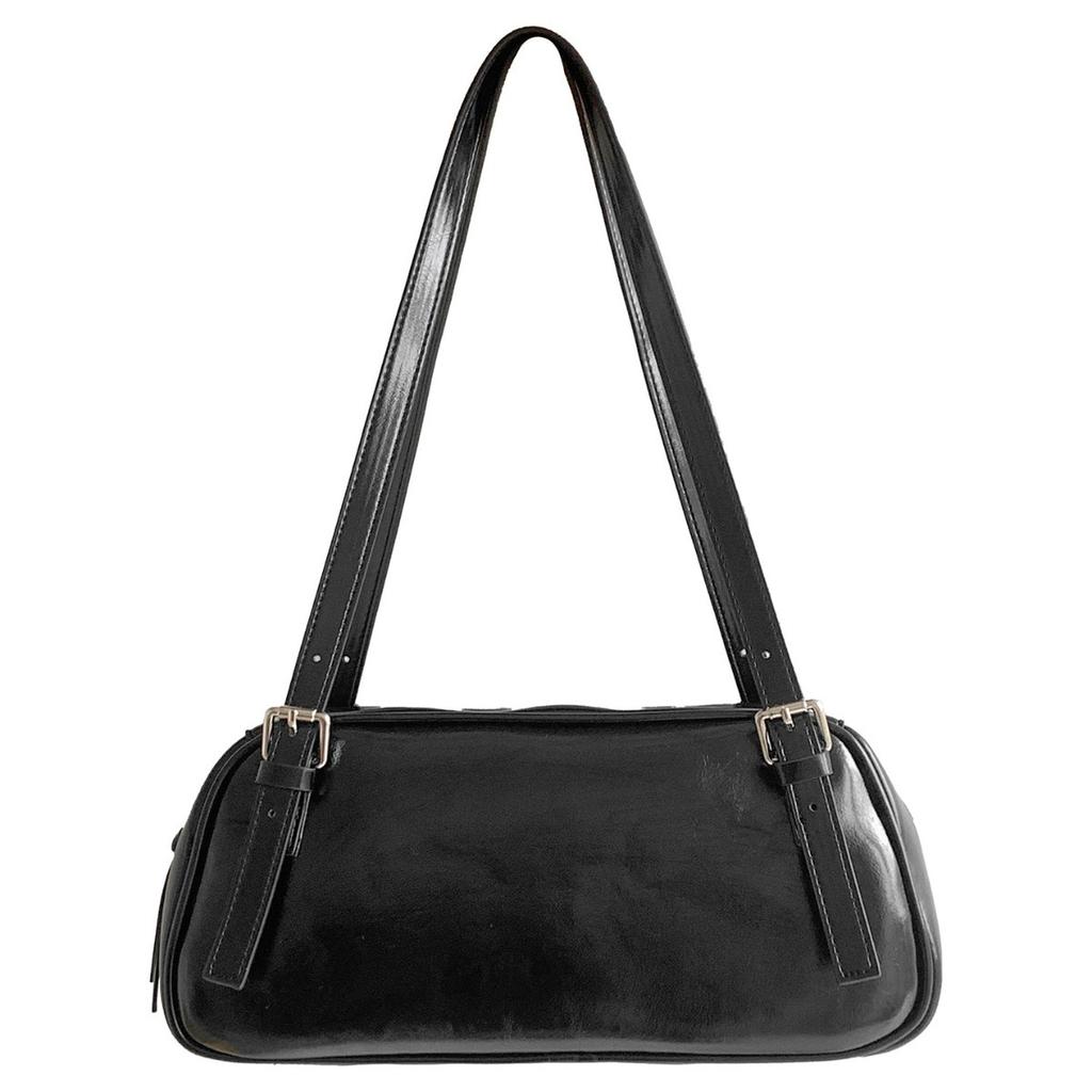 Baguette-Tasche hochwertig neu vielseitig tragbar Umhängetasche schlichtes Leder Nische Achseltasche Damen