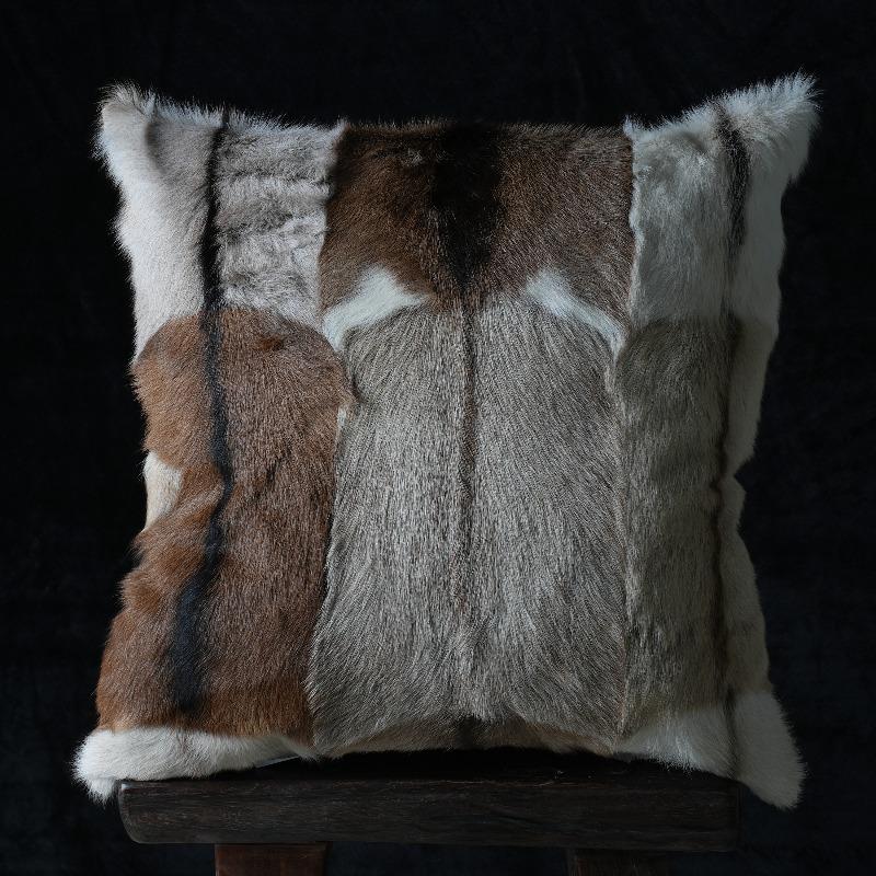 Plush Cow Print Pillowcase 50x50cm Double-sided Cushion Cover Artistic Color-block Throw Pillow Cover Home Decor