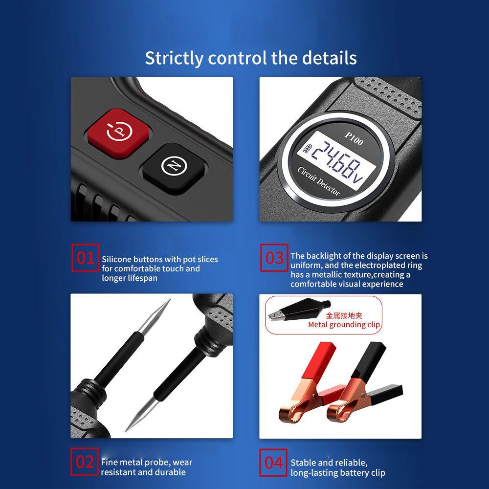 Vehicle Circuit Detector High Accuracy IP67 Protection 12V Two Power Supply Modes Short Circuit Tester Pen Universal Automotive