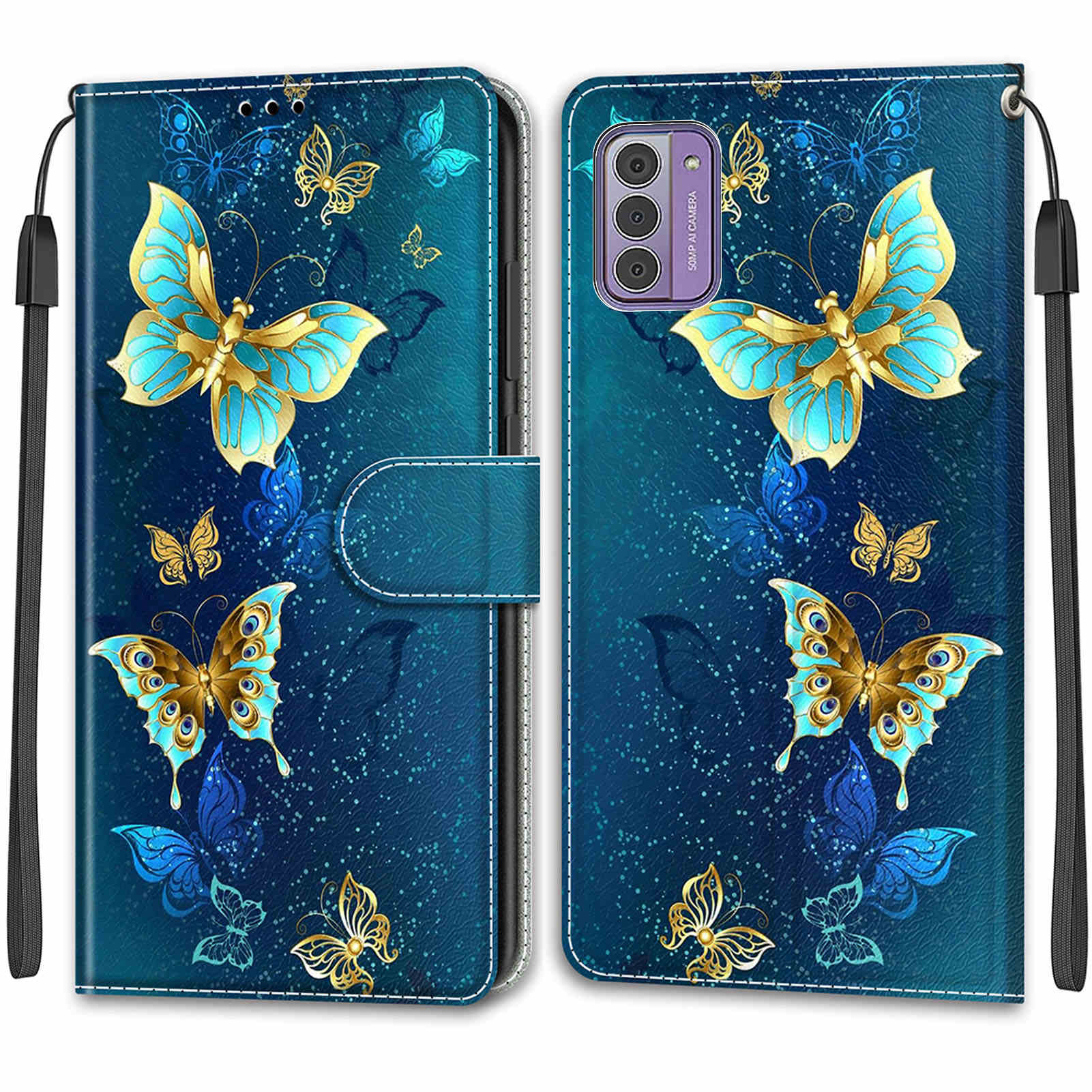 

Роскошный окрашенный кожаный чехол-кошелек в стиле книжки, защитный чехол для Nokia G42/Nokia G310 5G/Nokia C32/Nokia C22/Nokia C12/Nokia G22/Nokia G21/Nokia G11 Nokia C32/C22