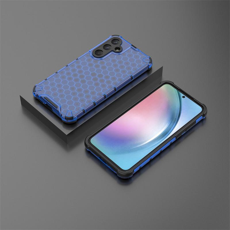 For Samsung Galaxy A55 5G Case Samsung Galaxy A05S A05 A15 A25 A35 A55 5G Cover Honeycomb Shockproof TPU Armor PC Phone Case