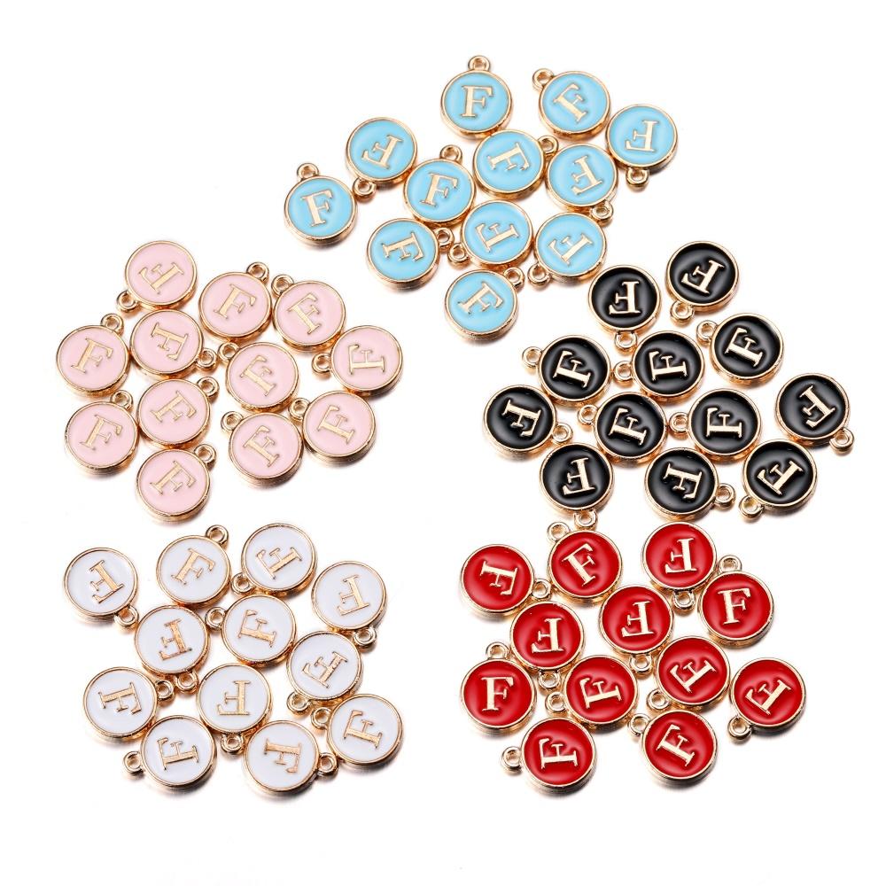 20Pcs 12*15mm A-Z Letter Charms Enamel Charms Alphabet Initial Letter Handmade Pendant for DIY Bracelet Necklace Jewelry Making
