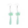 Chic Chinese-Inspired Chalcedony Lotus Tassel Earrings Chinese Style Horse Face Skirt, Earrings for Women
