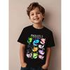 European Sizes Boys' Stylish Lizard Print T-Shirt - Lightweight, Breathable, And Quick-Drying Short-Sleeve Shirt Featuring a Vibrant Cartoon Design