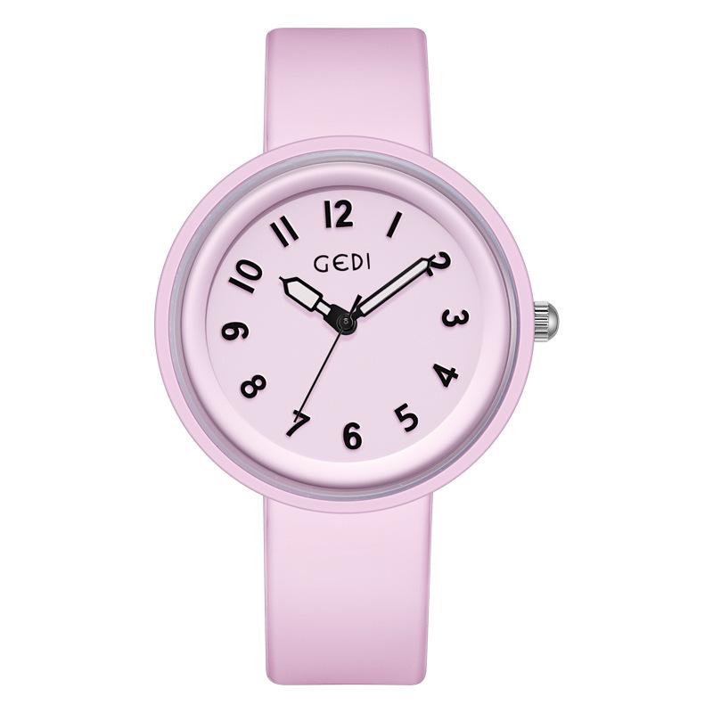 Einfache und hochwertige Silikonuhr, Bonbonfarbe, Kleine und frische Schüleruhr, Wasserdichte Jelly-Uhr.