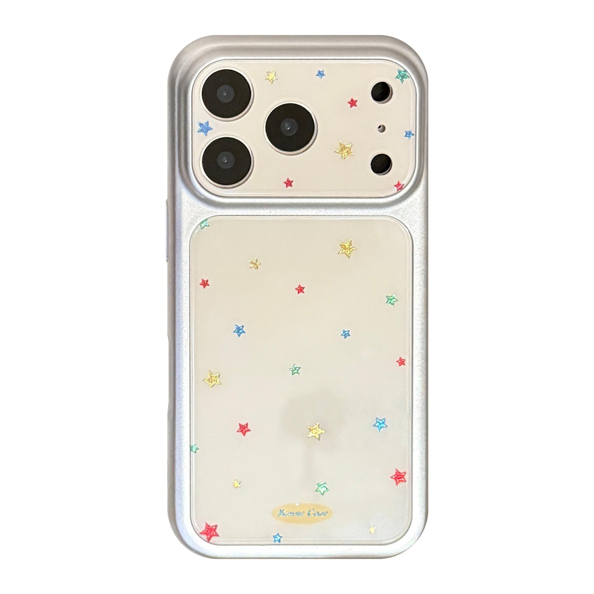 Цветной чехол для телефона со звездами для iPhone 16, iPhone 17 и iPhone 17 Pro Max iPhone 17 Pro Max white