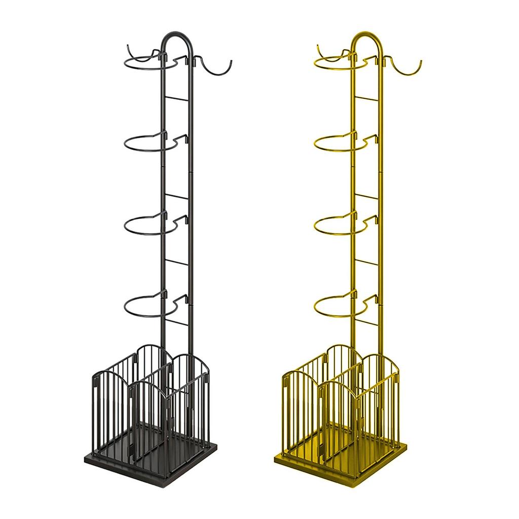 Sports Ball Storage Rack Stable Basketball Holder for Household Garage Rugby Black