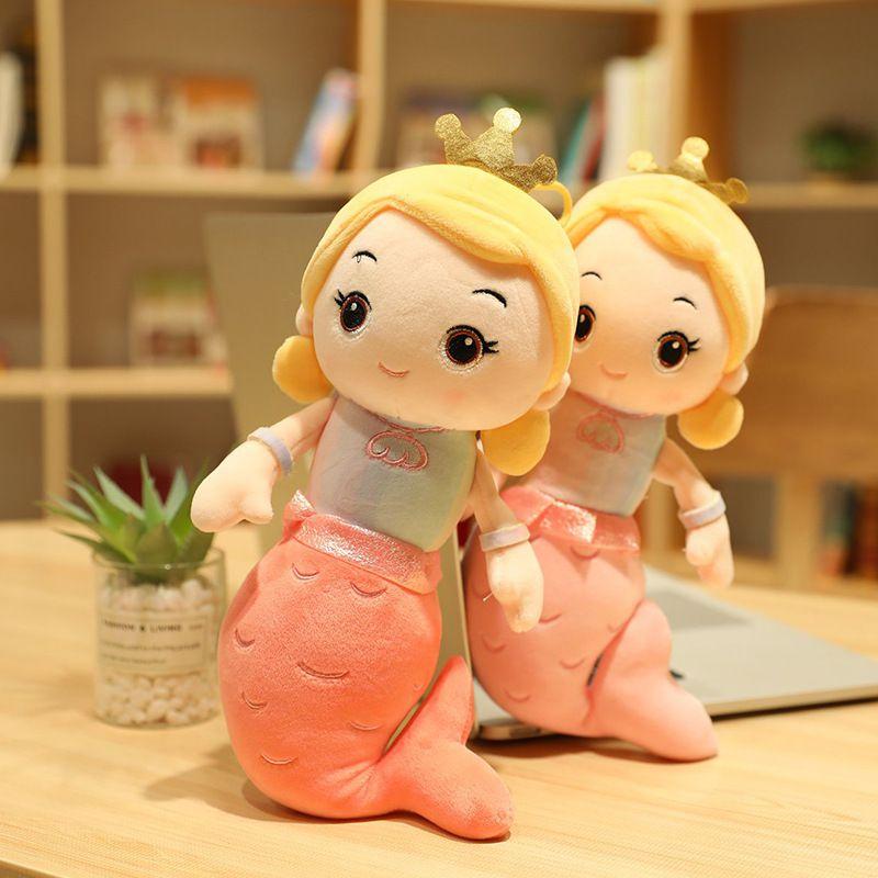 Adorable Crown Mermaid Stuffed Toy Doll Perfect For Kids Birthday Gifts And Playtime