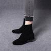 Skinny Boots Women's New Black Sheepskin Flat-bottomed Short Boots Simple Temperament Low-heeled Fashion Boots