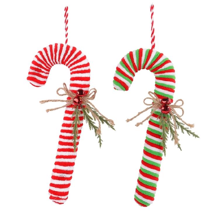 7Pcs Candy Cane Shape Christmas Ornament for Festives Season Decoration Colorful Hanging Charm Stylish Window Pendants